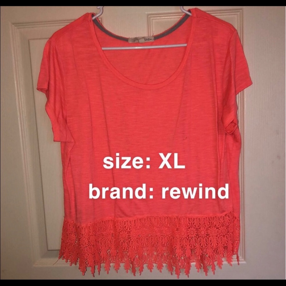 bright orange/ pink crop top